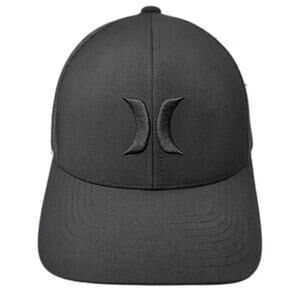 Hurley Trucker Hat Black Snapback OS Adjustable Mesh Back Embroidered Logo Hat